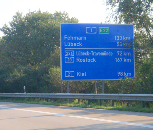 We're on the road to Lübeck.